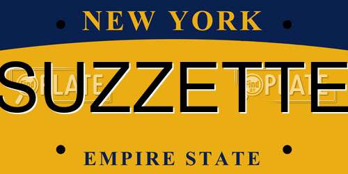 SUZZETTE New York License Plate