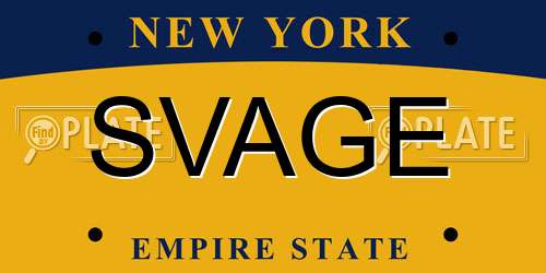 SVAGE New York License Plate