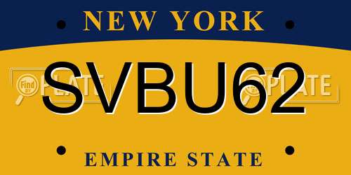 SVBU62 New York License Plate