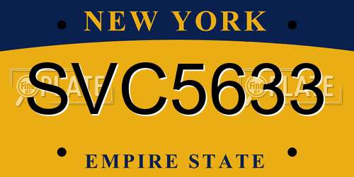 SVC5633 New York License Plate