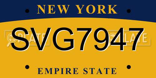 SVG7947 New York License Plate