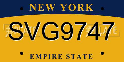 SVG9747 New York License Plate