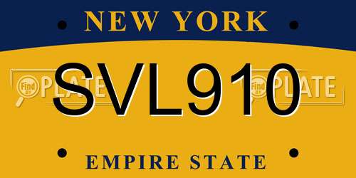 SVL910 New York License Plate