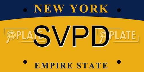 SVPD New York License Plate
