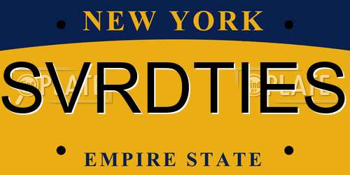 SVRDTIES New York License Plate