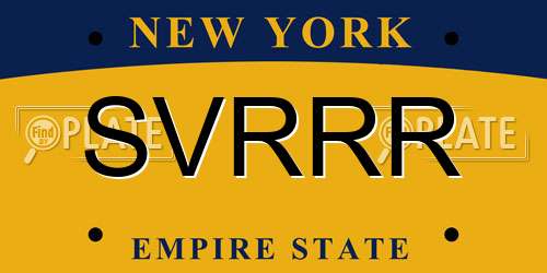 SVRRR New York License Plate