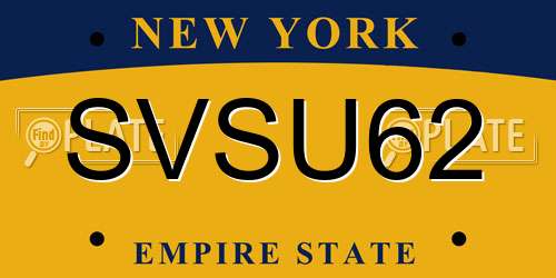 SVSU62 New York License Plate