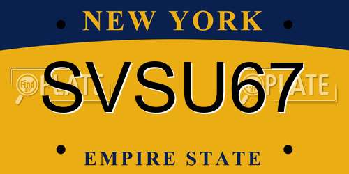 SVSU67 New York License Plate