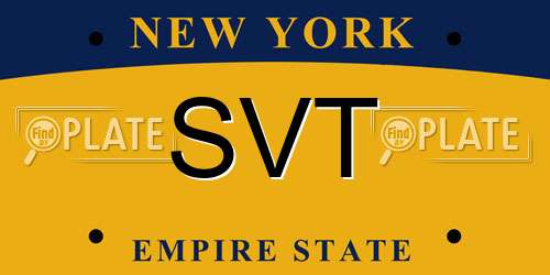 SVT New York License Plate