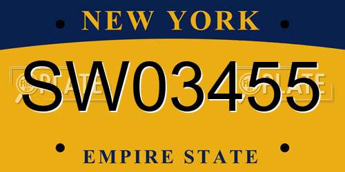 SW03455 New York License Plate