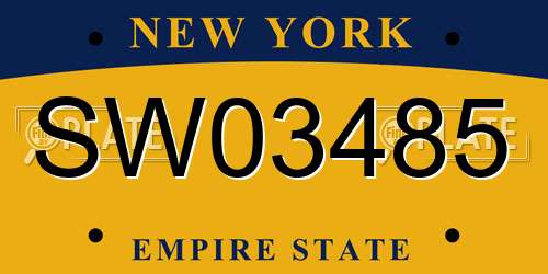 SW03485 New York License Plate
