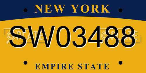 SW03488 New York License Plate