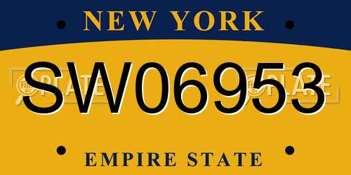 SW06953 New York License Plate