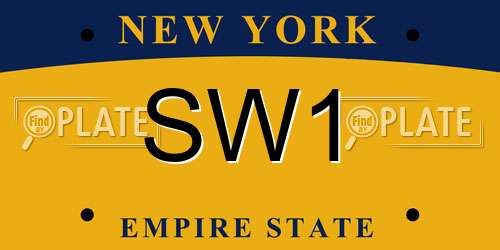 SW1 New York License Plate