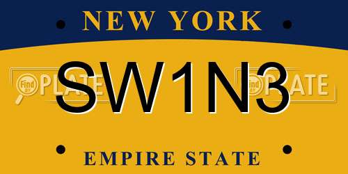 SW1N3 New York License Plate