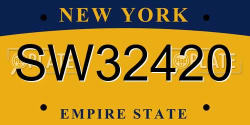 SW32420 New York License Plate