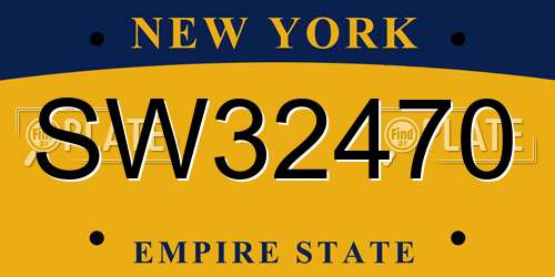 SW32470 New York License Plate