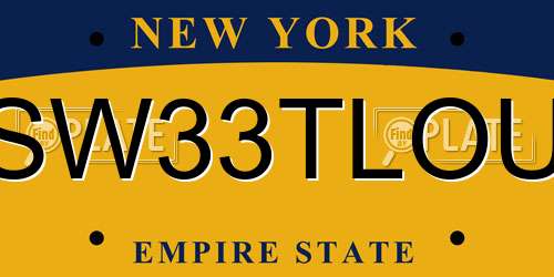 SW33TLOU New York License Plate