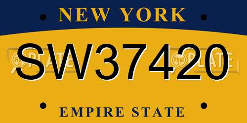 SW37420 New York License Plate