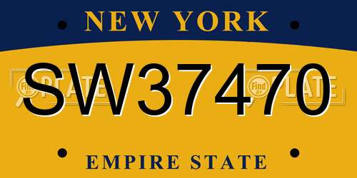 SW37470 New York License Plate