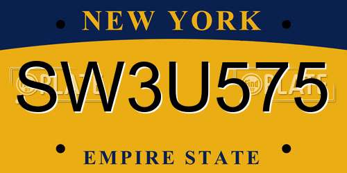 SW3U575 New York License Plate