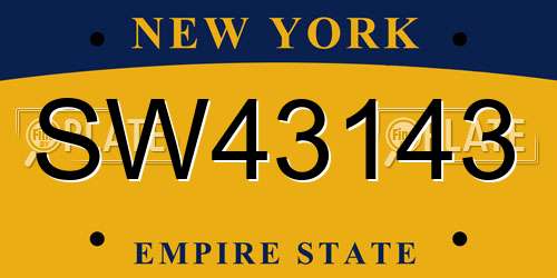 SW43143 New York License Plate