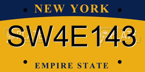 SW4E143 New York License Plate