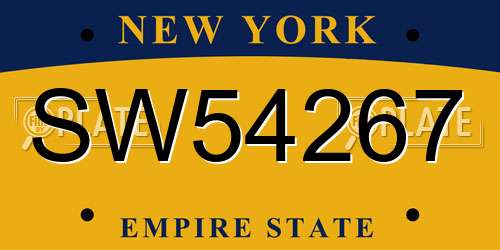 SW54267 New York License Plate
