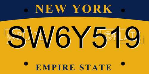 SW6Y519 New York License Plate