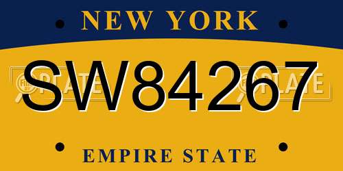 SW84267 New York License Plate