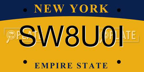 SW8U0I New York License Plate