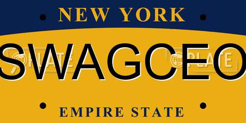 SWAGCEO New York License Plate