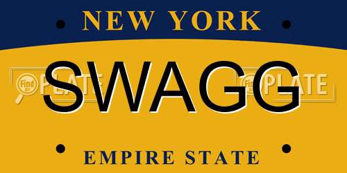 SWAGG New York License Plate