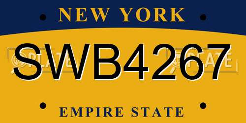 SWB4267 New York License Plate