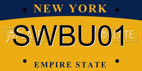 SWBU01 New York License Plate