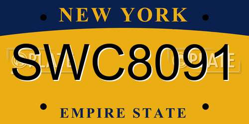 SWC8091 New York License Plate
