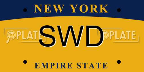 SWD New York License Plate