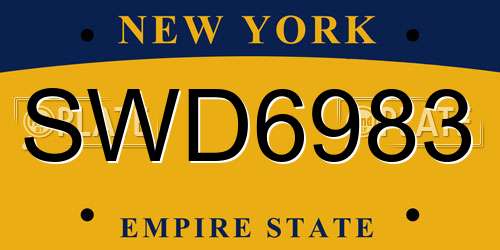 SWD6983 New York License Plate