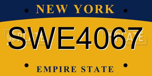 SWE4067 New York License Plate