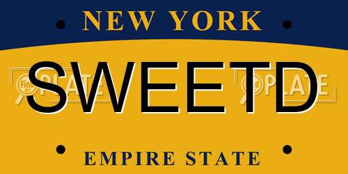 SWEETD New York License Plate