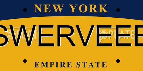SWERVEEE New York License Plate
