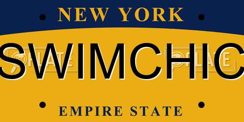SWIMCHIC New York License Plate