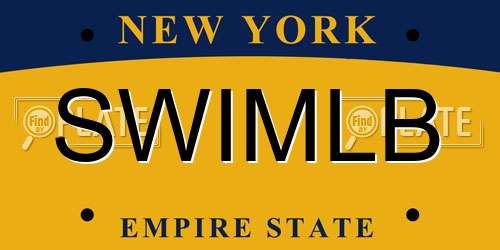 SWIMLB New York License Plate