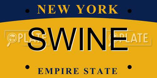 SWINE New York License Plate