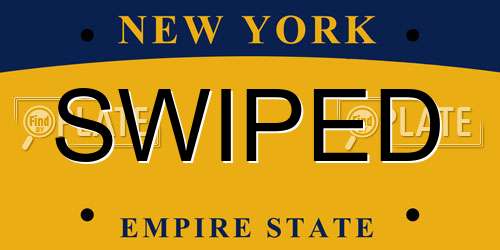 SWIPED New York License Plate