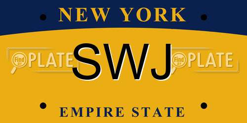 SWJ New York License Plate