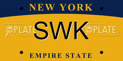 SWK New York License Plate
