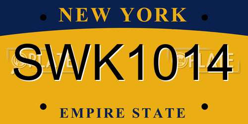 SWK1014 New York License Plate