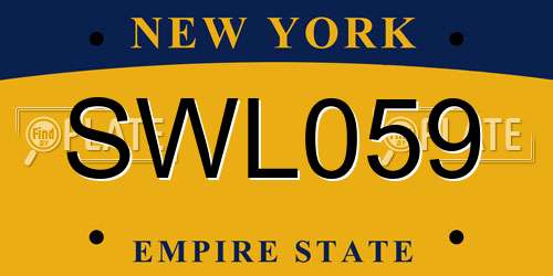 SWL059 New York License Plate