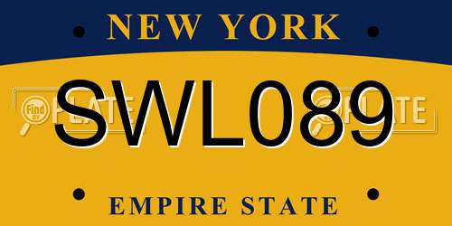 SWL089 New York License Plate